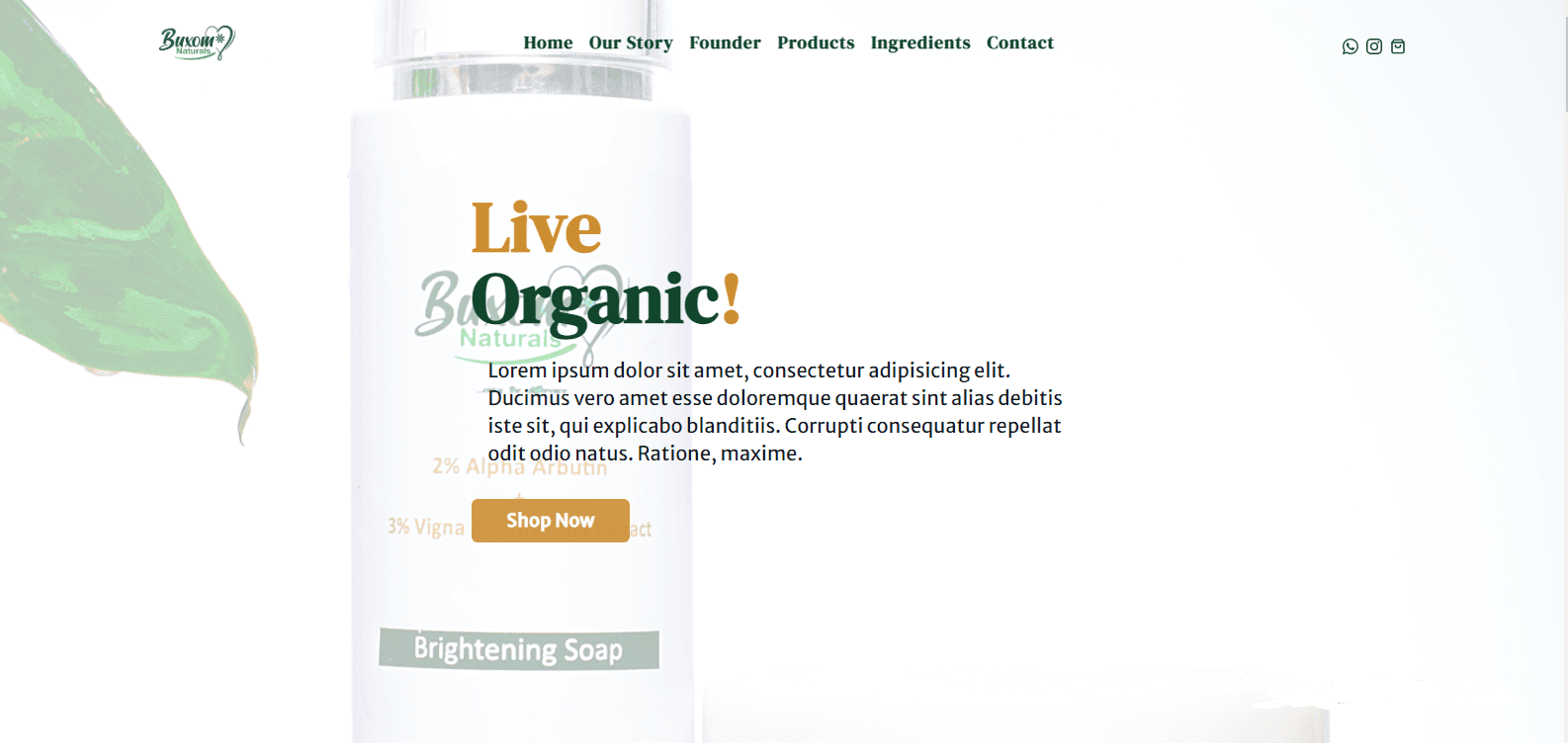 buxom naturals landingpage image